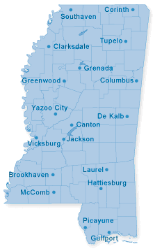 Map of Mississippi