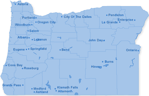 Map of Oregon