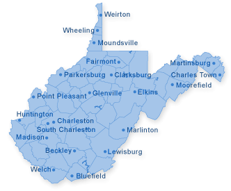 Map of West Virginia