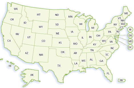 Map of the United States